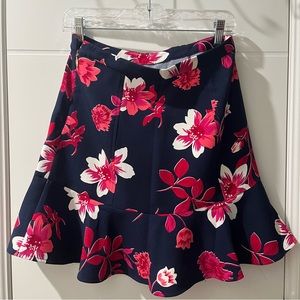 Draper James Navy & Pink Floral Skirt - Size 2